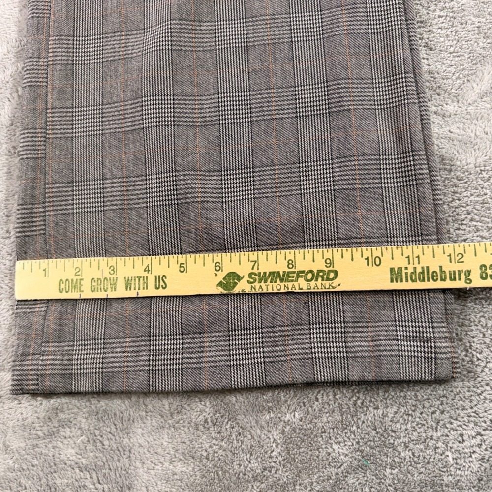 American Eagle Wide Leg Trouser Womens 4 Grey Glen Plaid Stretch High Rise Pant - Picture 3 of 11